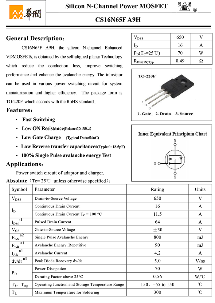 CS16N65F A9H-1